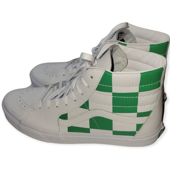 NWOT Van's Light Green & White Sk8 Checkerd Sk8 Hightop Sneakers - Picture 4 of 9